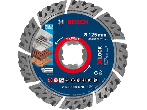 [90202151 1282724] Bosch Professional Diamanttrennscheibe X-LOCK Expert MultiMaterial 125 mm