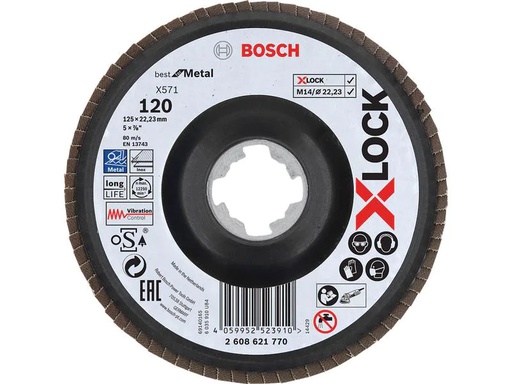 [90202170 1282759] Bosch Professional Fächerschleifscheibe X-LOCK G120 X571, 125 mm