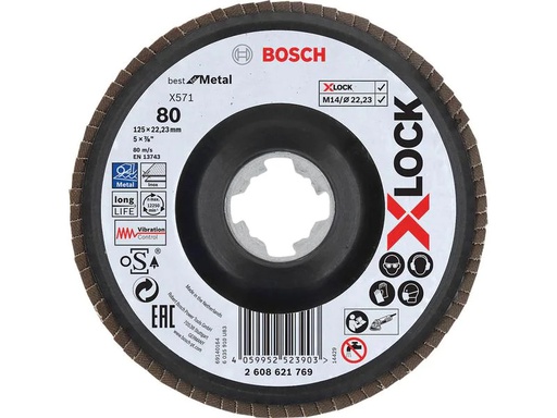 [90202240 1282758] Bosch Professional Fächerschleifscheibe X-LOCK G80 X571, 125 mm