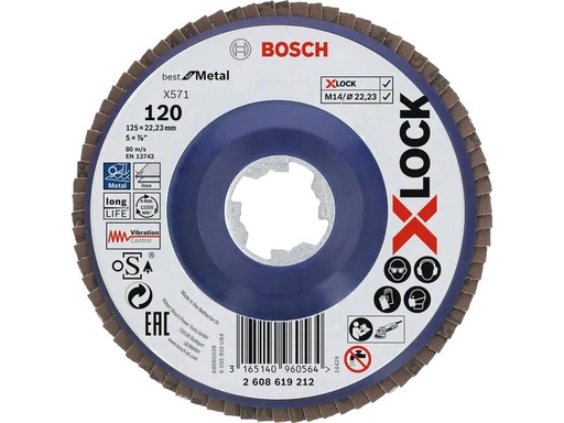 [90202327 1282731] Bosch Professional Fächerschleifscheibe X-LOCK Best for Metal K120, 125 mm