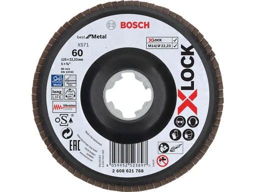 [90202417 1282757] Bosch Professional Fächerschleifscheibe X-LOCK G60 X571, 125 mm