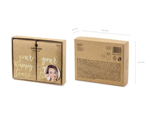 [90202740 1279954] Partydeco Hochzeitsaccessoire Your happy tears 7.5 x 12 cm, Braun