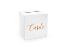 Partydeco Hochzeitsaccessoire Kartenbox 24 x 24 cm, Weiss/Rosegold