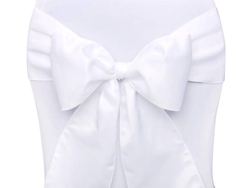 [90202768 1279918] Partydeco Hochzeitsaccessoire Stuhlschleife Satin 15 x 275 cm, Weiss