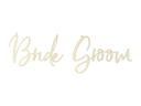 Partydeco Hochzeitsaccessoire Stuhlschild Bride Groom 2 Stück, Braun