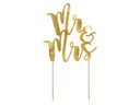 Partydeco Kuchen-Topper Mr & Mrs 25.5 cm, 1 Stück, Gold