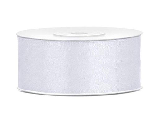 [90202870 1279979] Partydeco Satinband 2.5 cm x 25 m, Weiss