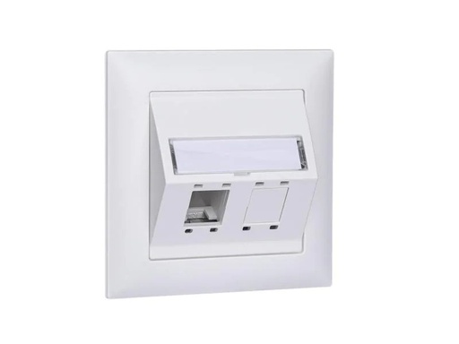 [90031223 969975] R&amp;M Netzwerkdose EDIZIOdue 88 x 88, 2 Port leer weiss Cat 5 6