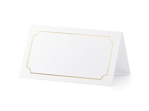 [90202917 1279911] Partydeco Tischkarte Goldrahmen 9.5 x 5.5 cm, 10 Stück