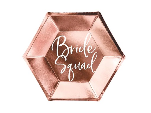 [90202956 1279847] Partydeco Einwegteller Bride Squad 23 cm, 6 Stück, Rosegold