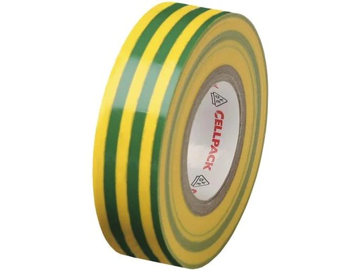 [90203051 1293045] Cellpack AG Isolierband 10 m x 15 mm, Gelb/Grün