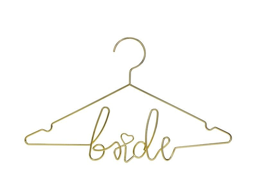 [90203063 1279856] Partydeco Hochzeitsaccessoire Kleiderbügel Bride 45 x 27 cm, Gold