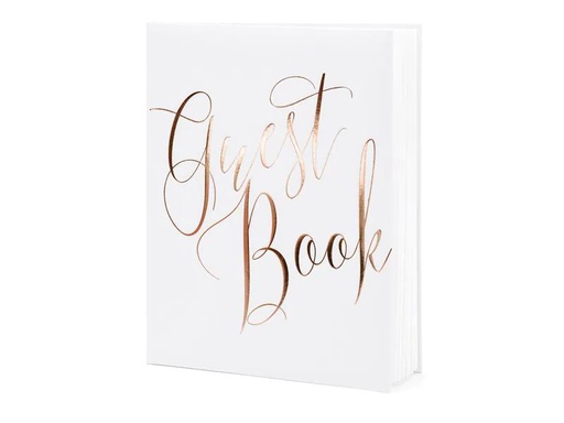 [90203074 1280003] Partydeco Gästebuch Guest Book 20 x 24.5 cm, Weiss/Rosegold
