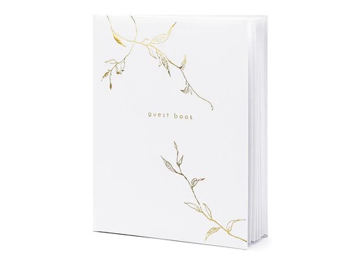 [90203097 1280006] Partydeco Gästebuch Guest Book 20 x 24.5 cm, Gold/Weiss
