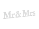 Partydeco Hochzeitsaccessoire Holzschrift Mr & Mrs 50 x 9.5 cm, Weiss