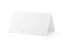 Partydeco Tischkarte Punkte 9.5 x 5.5 cm, 10 Stück, Weiss/Gold
