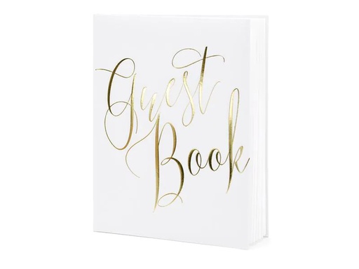 [90203184 1280002] Partydeco Gästebuch Guest Book 20 x 24.5 cm, Weiss/Gold