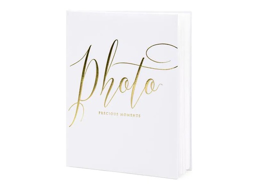 [90203216 1280001] Partydeco Fotoalbum Precious moments 20 x 24.5 cm, Weiss/Gold