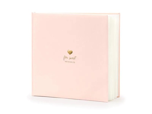 [90203228 1280007] Partydeco Gästebuch For sweet memories 20.5 x 20.5 cm, Rosa/Gold