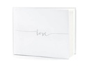 Partydeco Gästebuch Love 24 x 18.5 cm, Weiss/Silber
