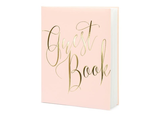 [90203391 1280005] Partydeco Gästebuch Guest Book 20 x 24.5 cm, Rosa/Gold