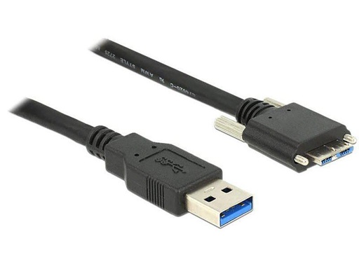 [90003123 474622] Delock USB 3.0-Kabel verschraubbar USB A - Micro-USB B 1 m