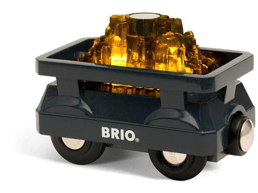 [90031454 817651] BRIO Eisenbahn Goldwaggon mit Licht