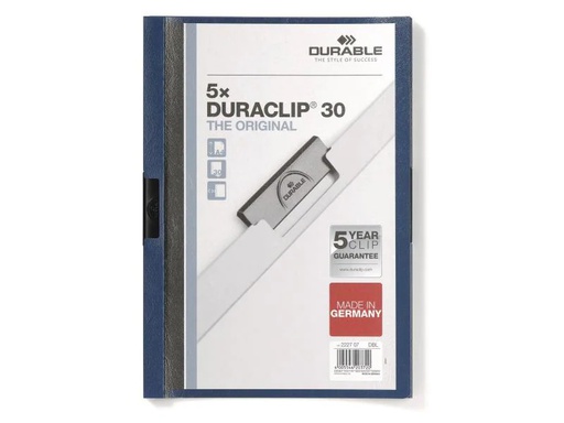 [90031470 360098] DURABLE Klemmhefter Duraclip 30 A4 5 x Blau