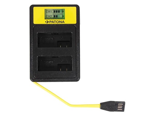 [90031607 1021671] Patona Ladegerät Smart Dual LCD USB Canon LP-E8