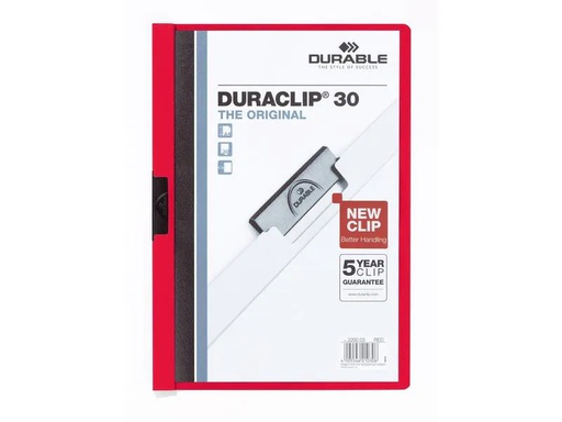[90031721 1127603] DURABLE Klemmhefter Duraclip 30 A4, Rot