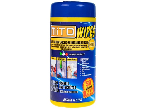 [90204521 1266782] Diverse Reinigungstücher MITO Wipes Gold 50 Stück, 22 x 15 cm