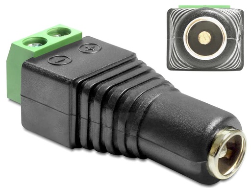 [90204828 1269917] Delock Hohlstecker DC 5.5 x 2.5 mm Buchse &gt; Terminalblock 2 Pin