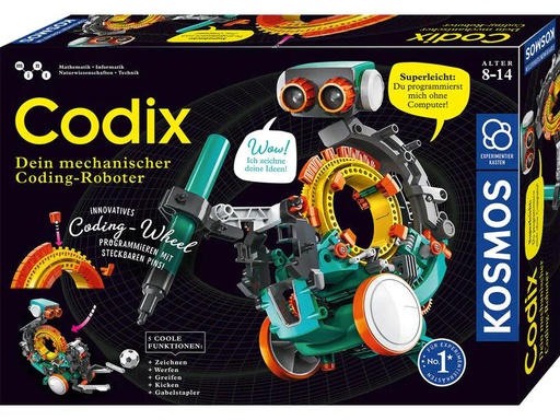 [90205281 1293862] Kosmos Experimentierkasten Codix – Dein mechanischer Coding-Roboter
