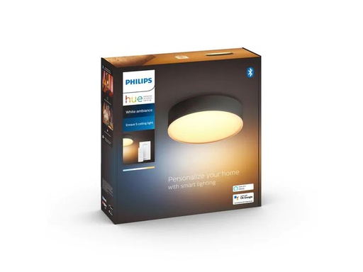 [90205588 1238467] Philips Hue White Ambiance Enrave Deckenleuchte S Schwarz + Dimmer