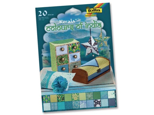 [90032061 599703] Folia Motivblock India Kerala Farbig assortiert