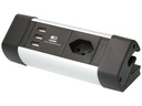 Max Hauri Tischsteckdosenleiste Office Line, 1x T13, 3x USB A
