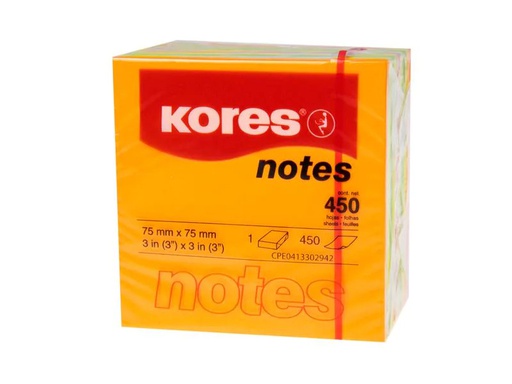 [90032131 1096363] Kores Notizzettel Würfel Neon 7.5 x 7.5 cm, 450 Blatt