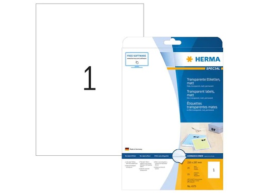 [90206141 1286582] HERMA Universal-Etiketten A4 Matt, Wetterfest, 25 Etiketten