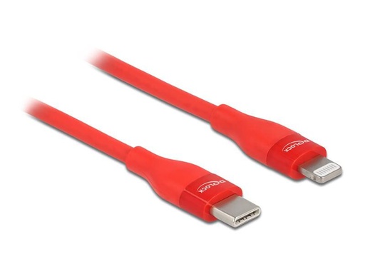 [90206392 1295540] Delock USB-Kabel USB C - Lightning 0.5 m, Rot