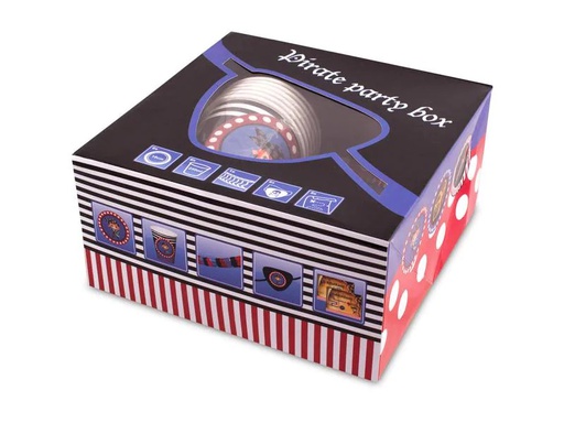 [90206473 1290216] Folat Partyset Pirat 5-teilig, blau/rot
