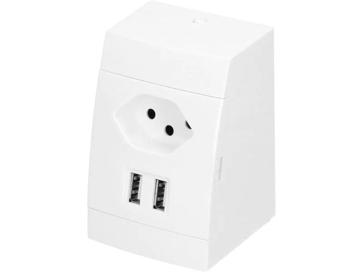 [90206528 1298059] Max Hauri Steckdose AP 1x T13, 2x USB, Weiss