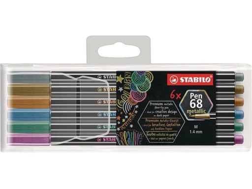 [90032306 991026] STABILO Pen 68 Metallic 6 Stück