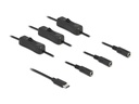 Delock Hohlstecker Kabel USB Type-C zu 3 x DC mit Schalter 1 m