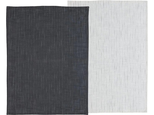 [90206952 1304042] Södahl Geschirrtuch-Set Chambray Soft 2 Stück, Schwarz/Weiss