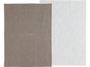 Södahl Geschirrtuch-Set Chambray Soft 2 Stück, Taupe/Weiss