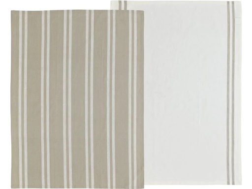 [90207080 1304036] Södahl Geschirrtuch-Set Soft 2 Stück, Beige/Hellgrau