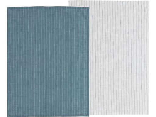[90207108 1304043] Södahl Geschirrtuch-Set Chambray Soft 2 Stück, Blau/Weiss