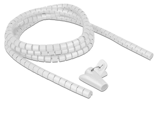 [90032436 1203260] Delock Spiroschlauch mit Einziehwerkzeug, 2.5 m x 15 mm Weiss