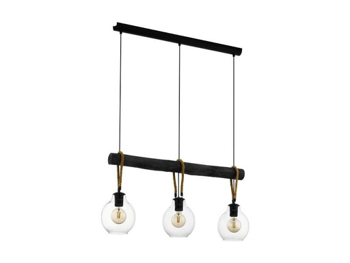 [90207530 1232823] EGLO Leuchten Pendelleuchte RODING 3x E27 Schwarz/Braun