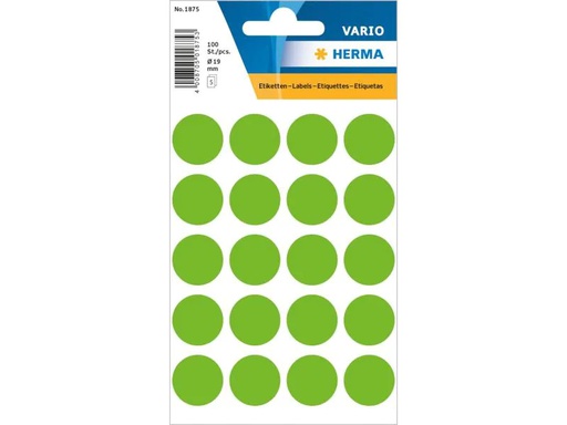 [90032502 1093047] Herma Stickers Klebepunkte Vario Ø 19 mm, Grün